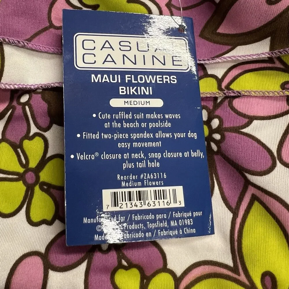 Casual Canine Maui Flowers Bikini Bottom (only) Size Medium NWT